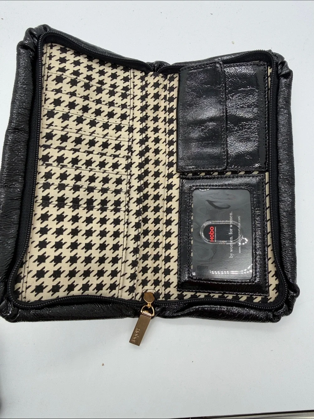HOBO Black Leather‎ Clutch with Gold Hardware NWOT